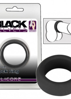 Black Velvets 3.8 cm átmérőjű fekete szilikon péniszgyűrű