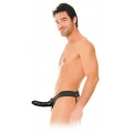 Hollow strap-on for Him or Her Fekete vibrátor-15cm